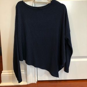 Asymmetric Black and Blue Sweater